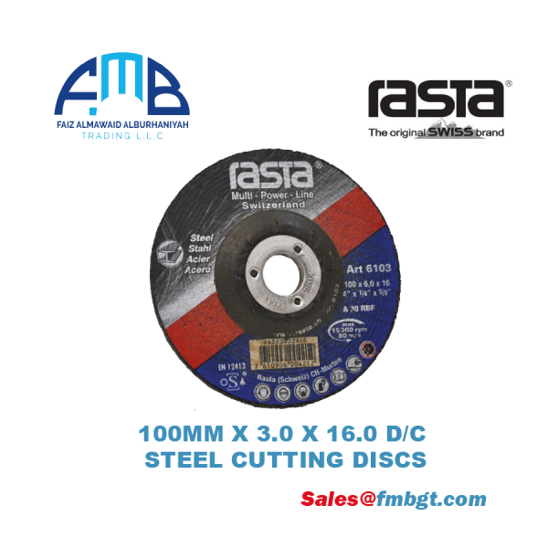 100MM X 3.0 X 16.0 D/C STEEL CUTTING DISCS