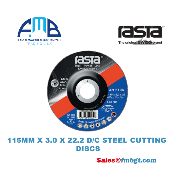115MM X 3.0 X 22.2 D/C STEEL CUTTING DISCS